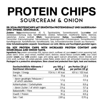 Inlead Protein Chips - [6er Karton] 6 x 50 g Sour Cream...