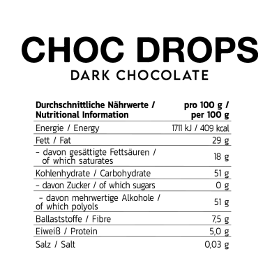 Inlead Choc Drops 150 g Dark Chocolate