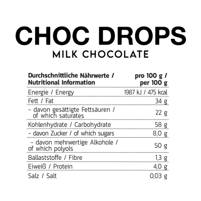 Inlead Choc Drops 150 g Milk Chocolate